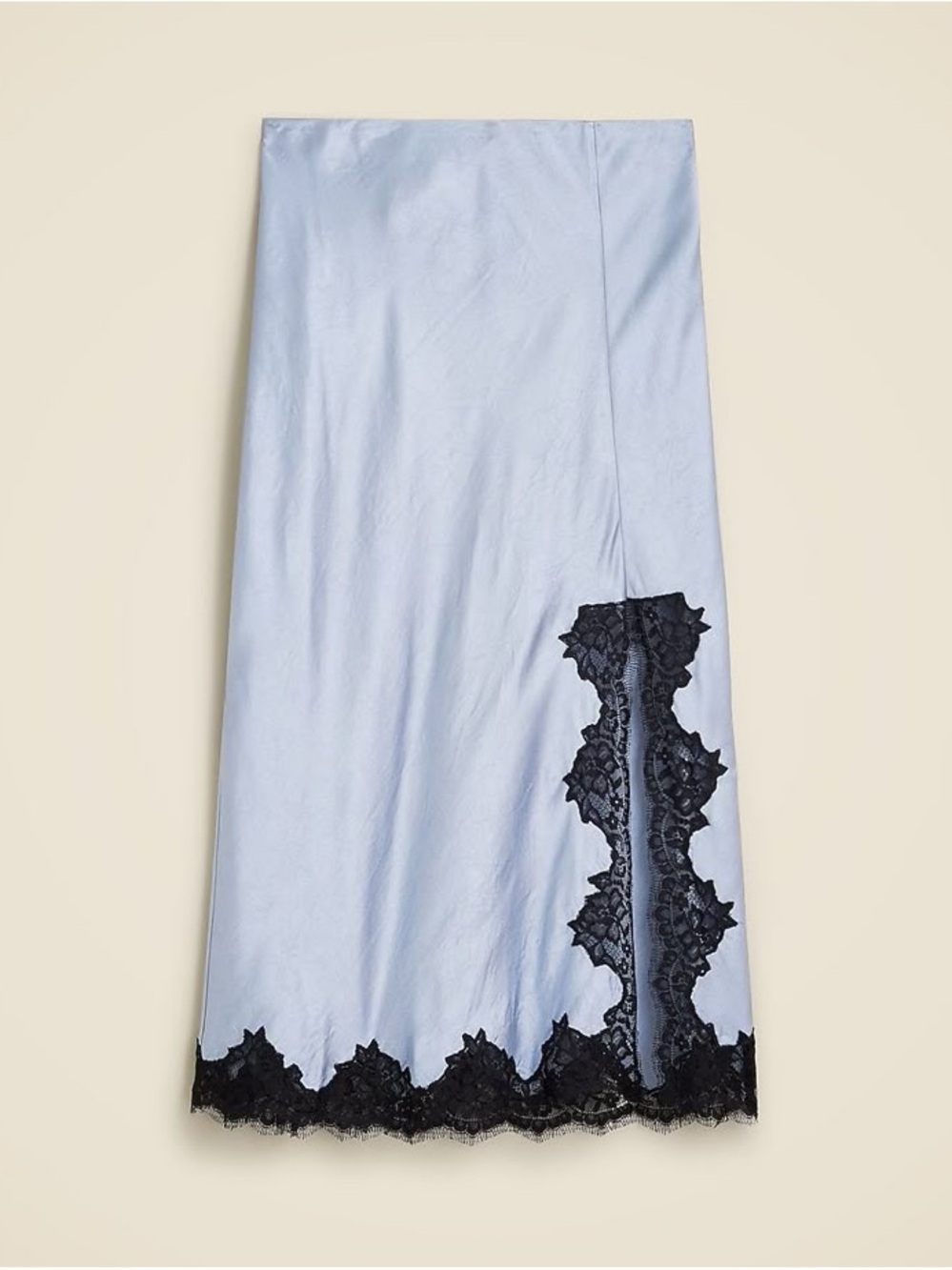 J. Crew Gwyneth lace trim slip skirt in textured satin